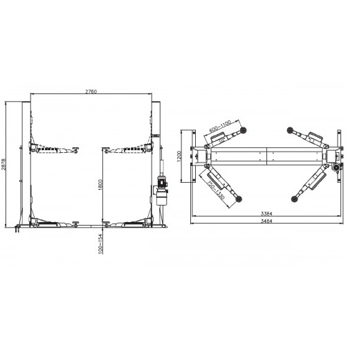 Подъемник двухстоечный Red Line Premium R240EA