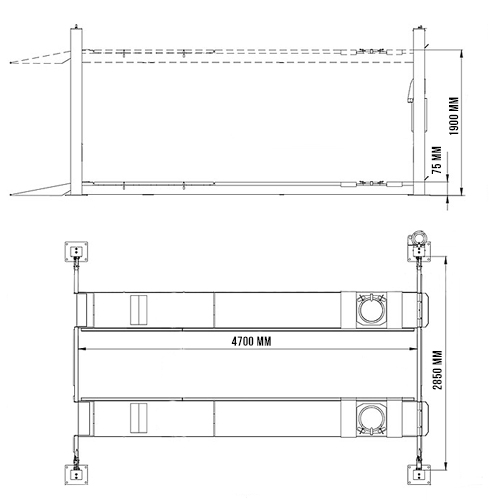 Четырехстоечный подъемник System4you F4D4S-2