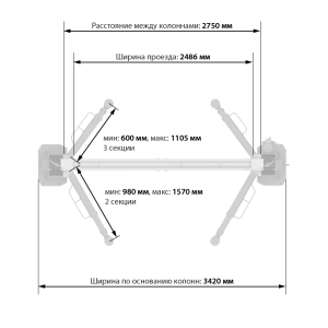 Автомобильный подъемник Launch TLT-245AT