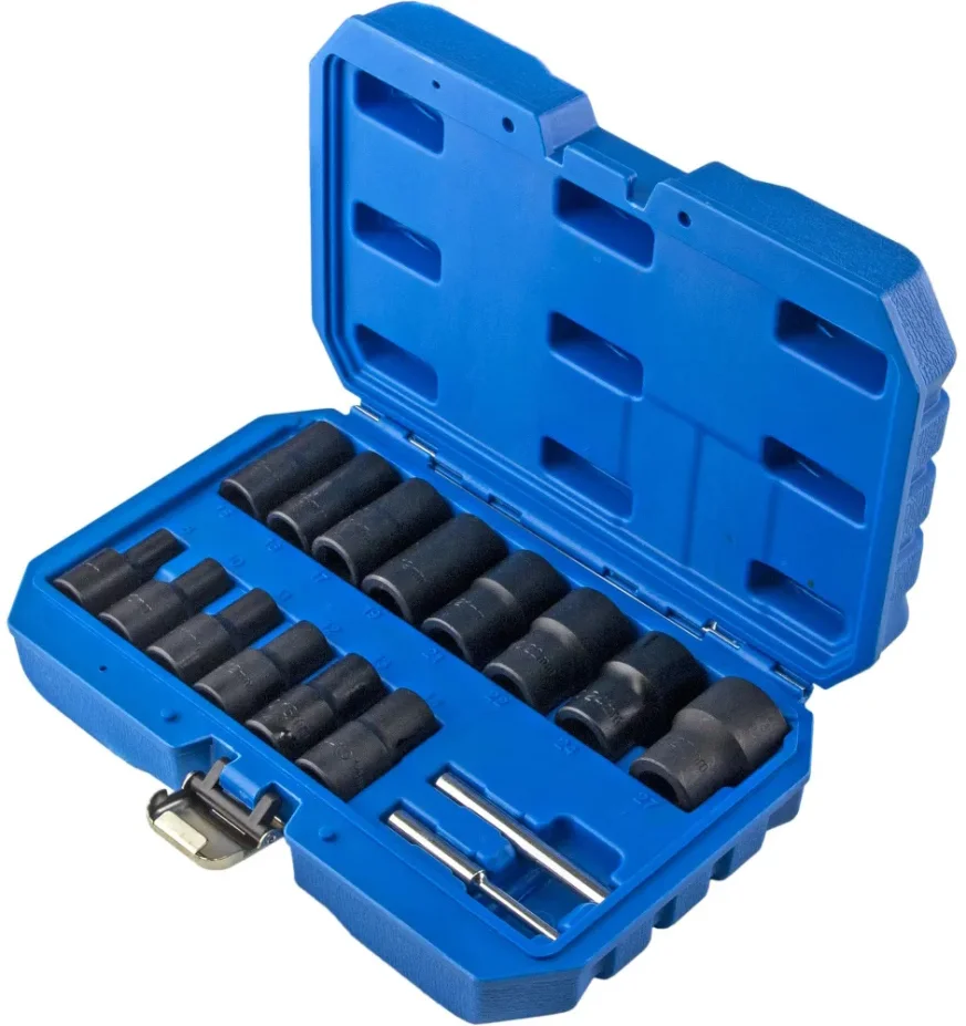 Набор головок экстракторов для поврежденного болтов и гаек 1/2», (8–27мм), 16 предметов, ZIPMEND