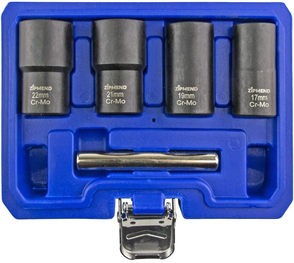 Набор головок экстракторов для поврежденных болтов и гаек 17, 19, 21, 22мм, 1/2'', 5пр.