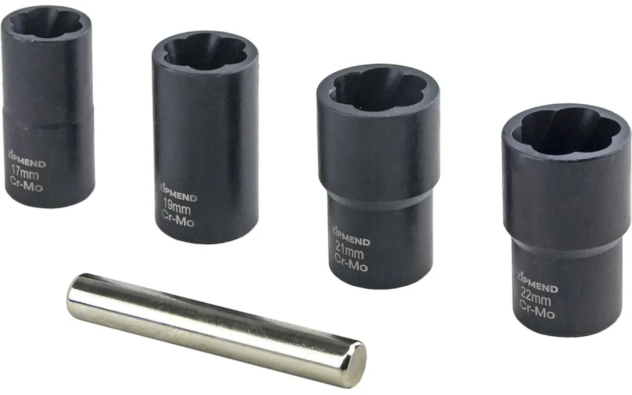 Набор головок экстракторов для поврежденных болтов и гаек 17, 19, 21, 22мм, 1/2'', 5пр.