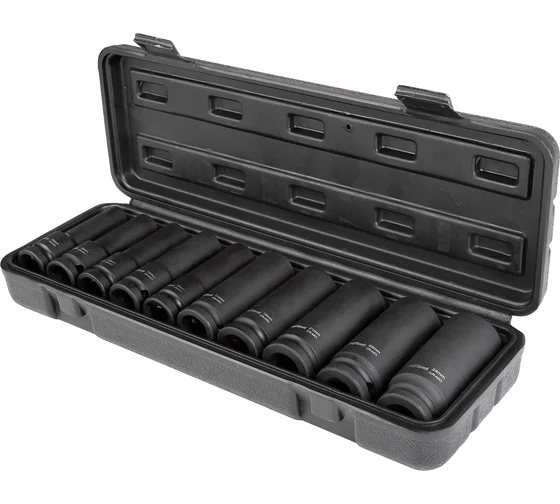 Набор головок ударных удлиненных 1/2" 10-24мм 10 предметов "AV Steel" AV-721410