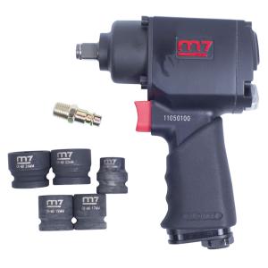 Гайковерт пневматический ударный 1/2", 542 Нм, с комплектом головок, 7 предметов MIGHTY SEVEN NC-4210N
